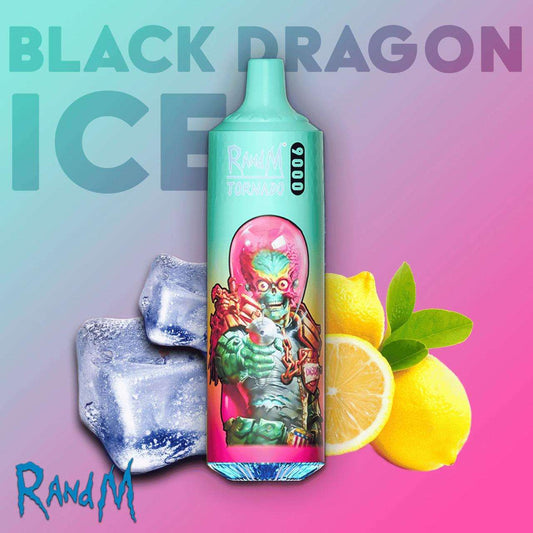 Black Dragon Ice RandM Tornado 9000 Disposable Vape