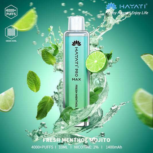 Fresh Menthol Mojito Hayati Pro Max 4000 Disposable Vape