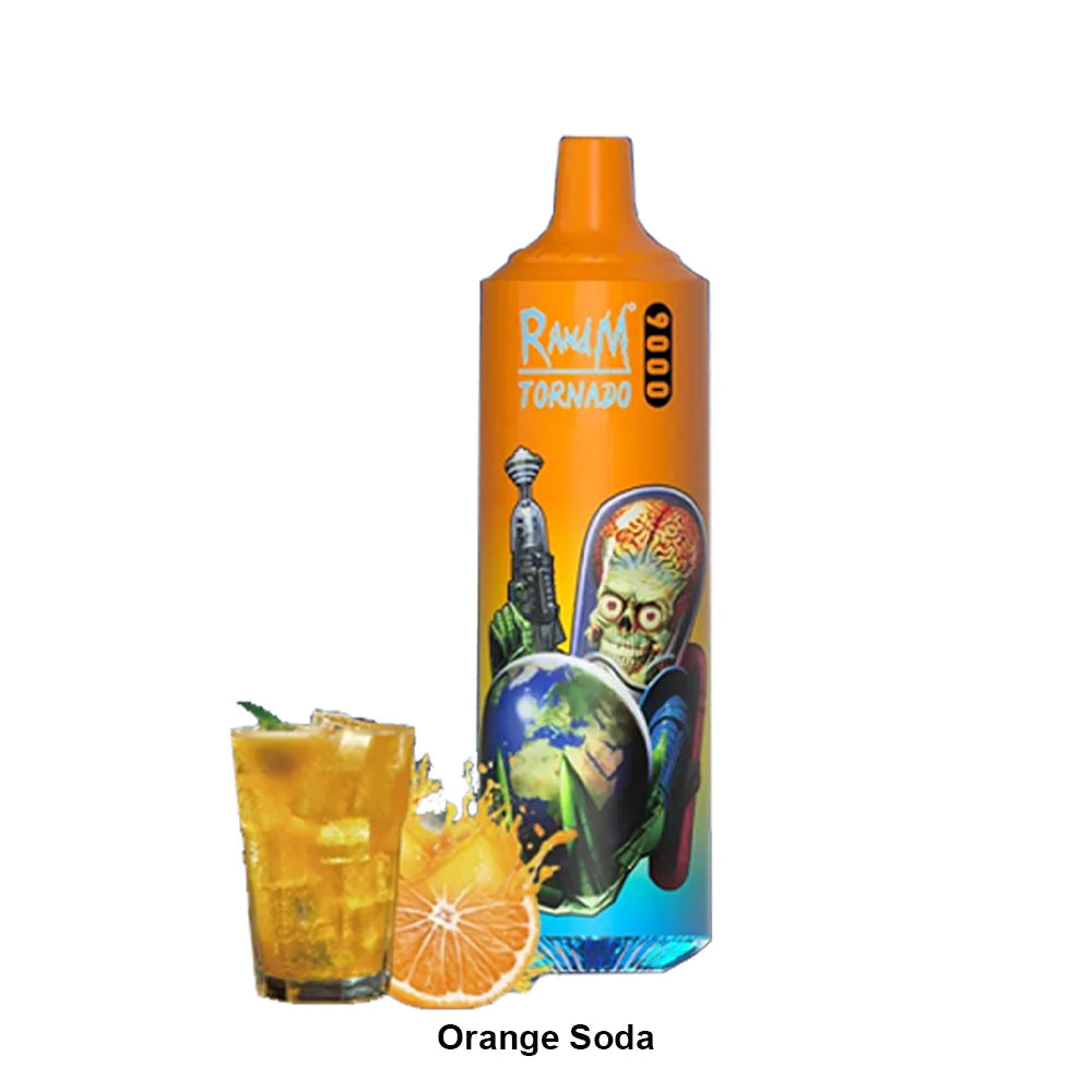 Orange Soda RandM Tornado 9000 Disposable Vape