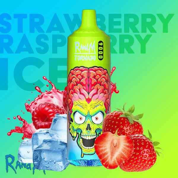 Strawberry Raspberry Ice RandM Tornado 9000 Disposable Vape